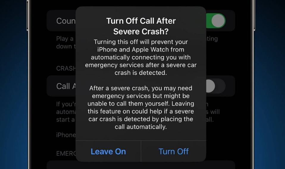 涪陵苹果14维修分享 iPhone 14 和 Apple Watch 上关闭崩溃检测 