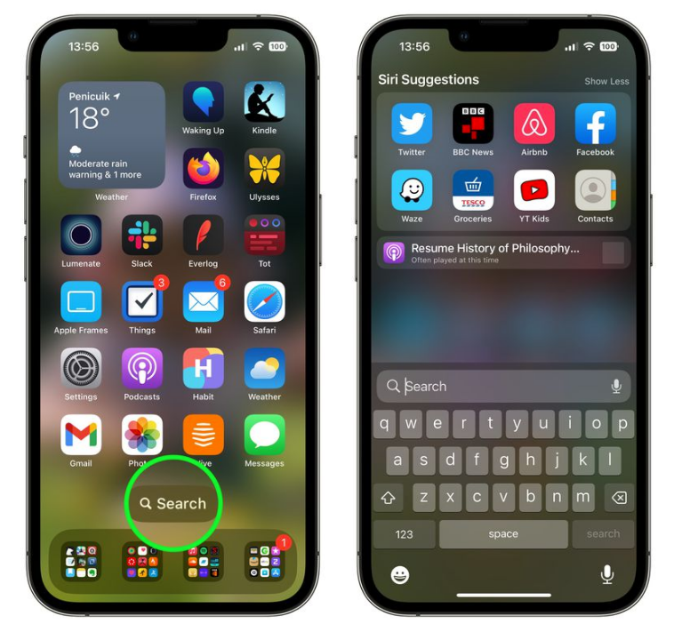 涪陵苹果手机维修分享升级到 iOS 16 后，如何删除主屏幕上的搜索按钮 